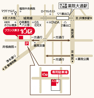 16区 店舗と専用駐車場の地図